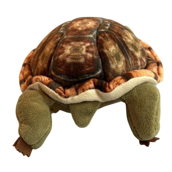 Folkmanis Tortoise Finger Puppet Plush 5" Realistic Pattern & Movable Legs - Picture 3 of 5